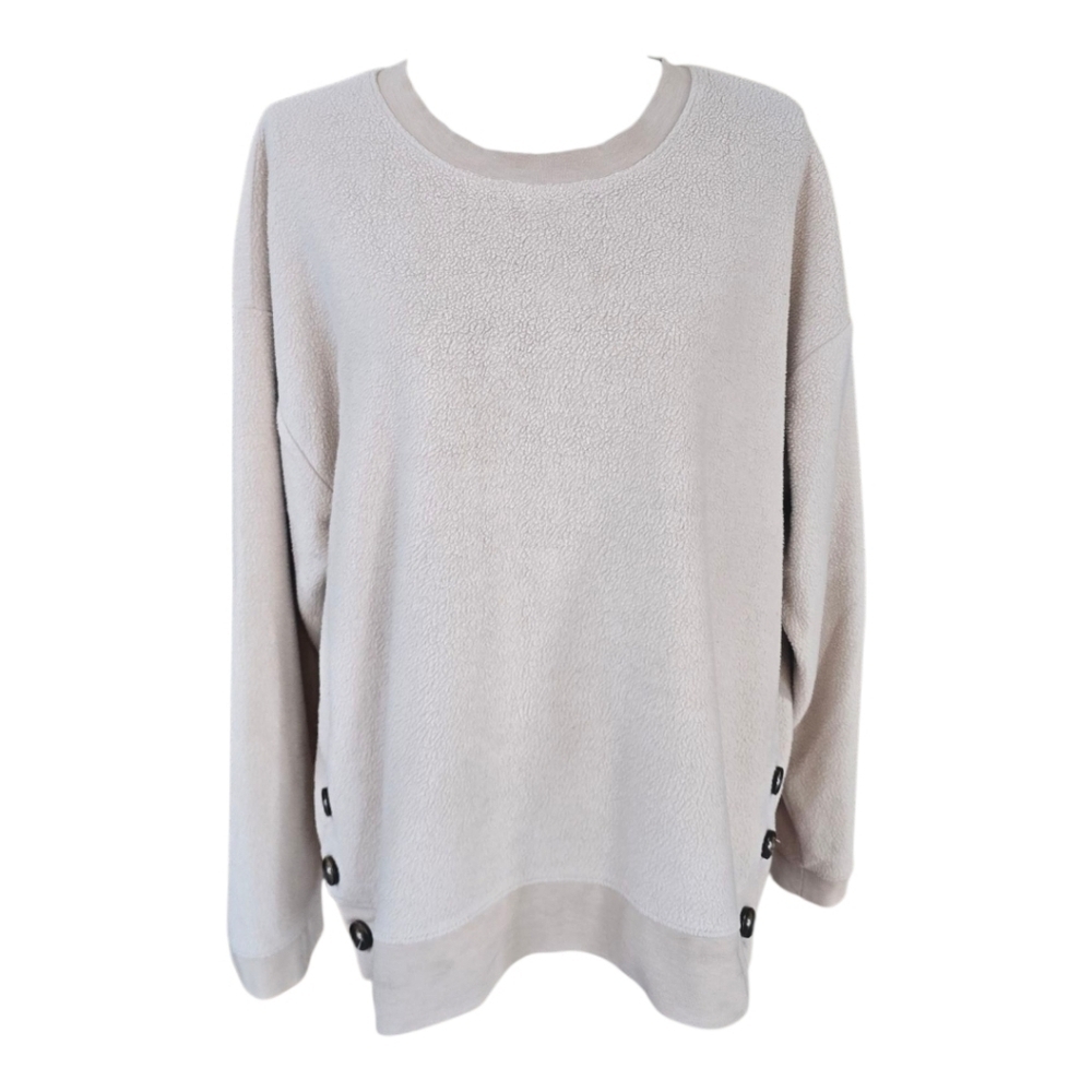 Madewell Brushed Long Sleeve Beige Relaxed Fit Sweatshirt Top L